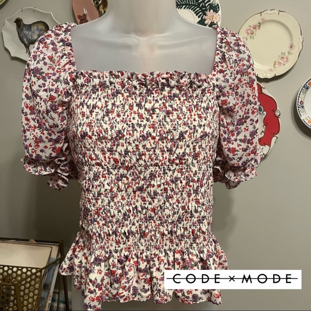 Square Neck Smocked Top